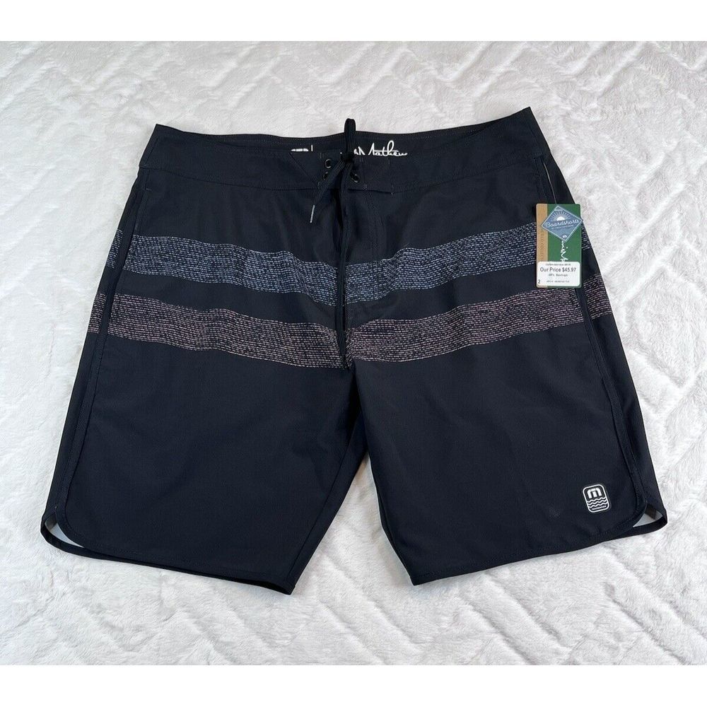 *NWT* Travis Mathew Boardshorts Men's Al Carbon Black (1MY366-0BLK)